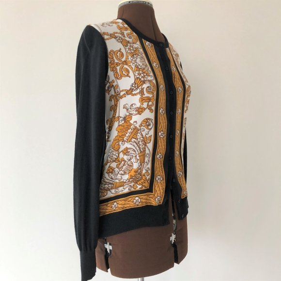 Joie Black Cardigan with Silk Front - Picture 5 of 8